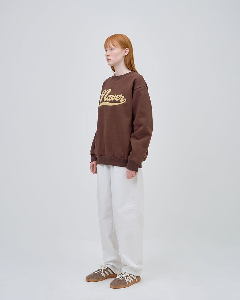 SCRIPT LOGO SWEAT SHIRTS - BRWON