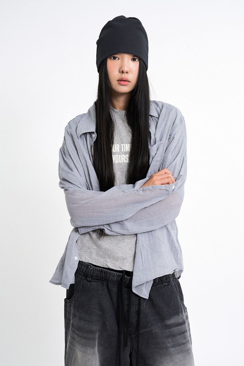 Light crease summer check shirt