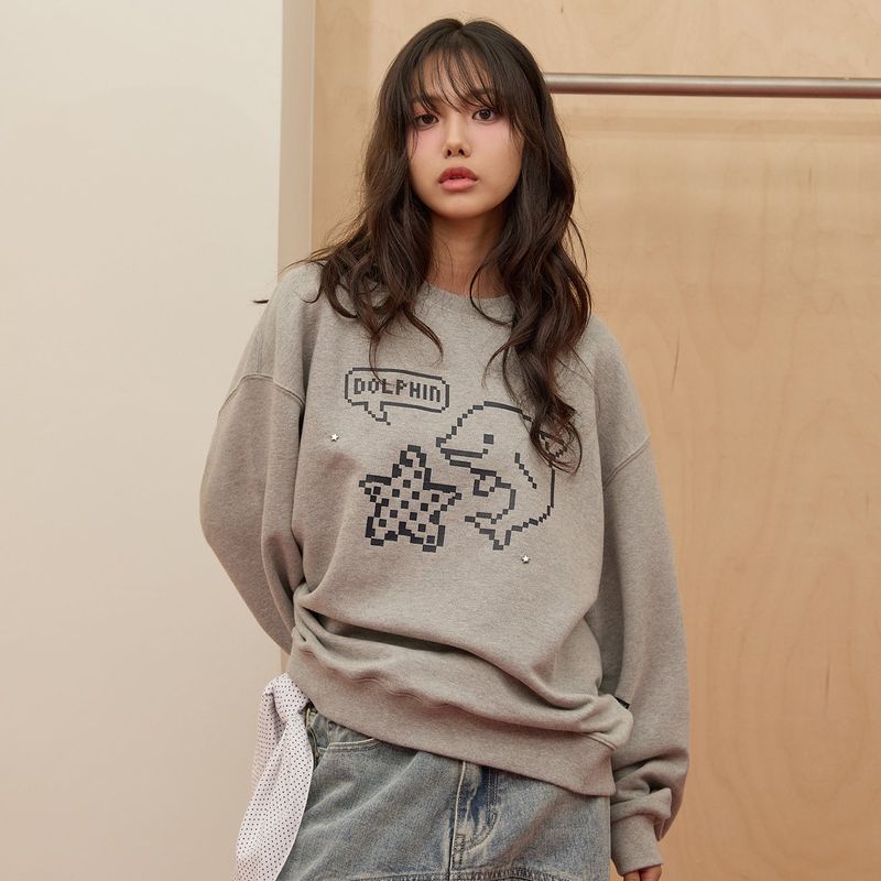 Pixel Star Dolphin Sweatshirt
