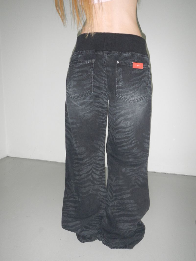 zebra wide denim pt