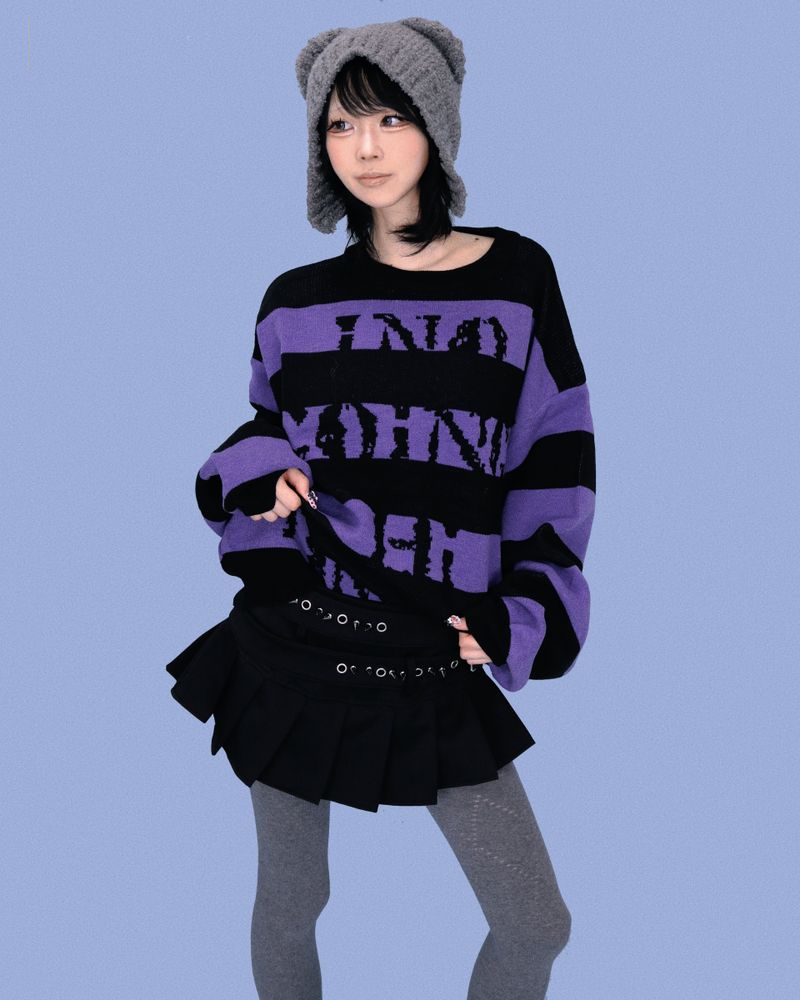 ストライプパンクボックスニット (2color)