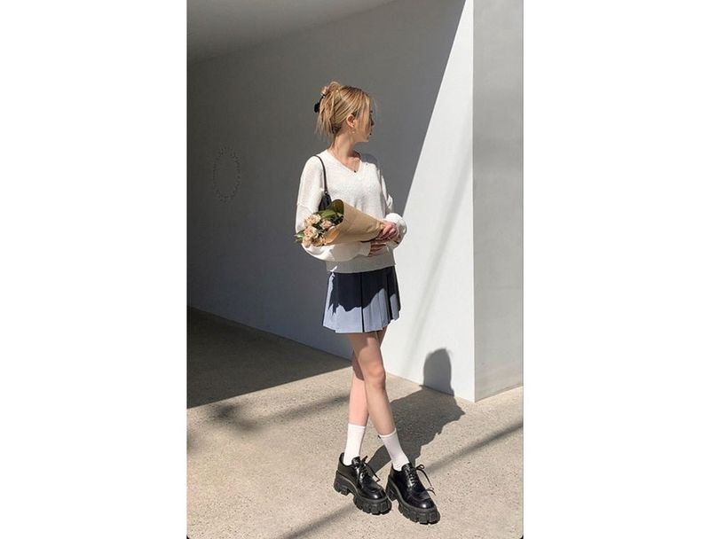 Certain mini pleats skirt