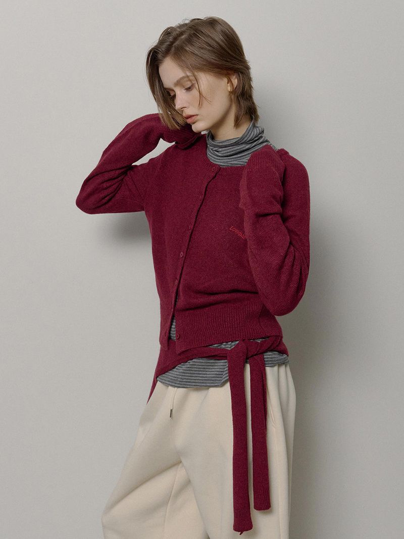 SHAWL SET CARDIGAN (WINE)