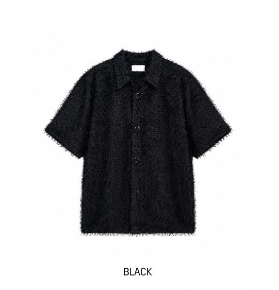 Robin Hairy Collared Short Sleeve Cardigan