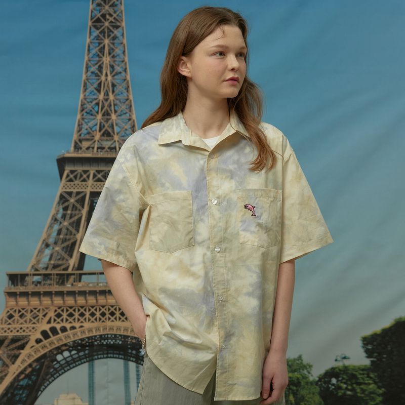 Tie-dye dolphin short sleeve shirts