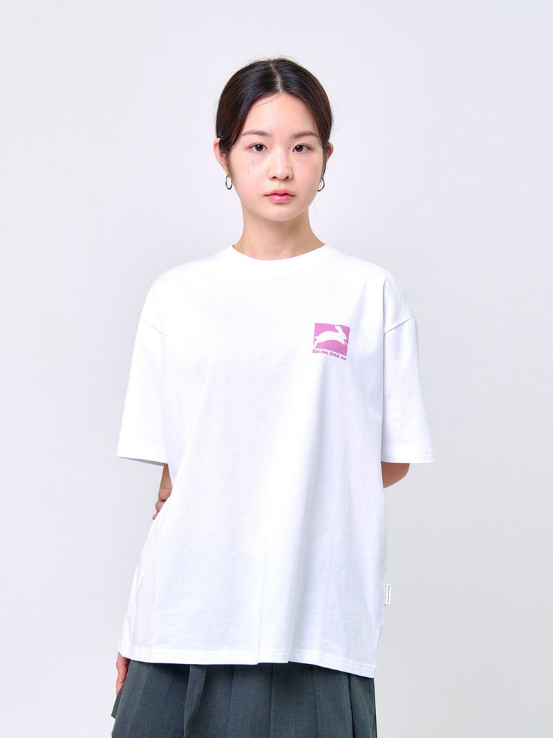 TEMPUSSTUDIO（テンプススタジオ）の「ラビットTシャツ_ホワイト/ピンク（トップス）」
