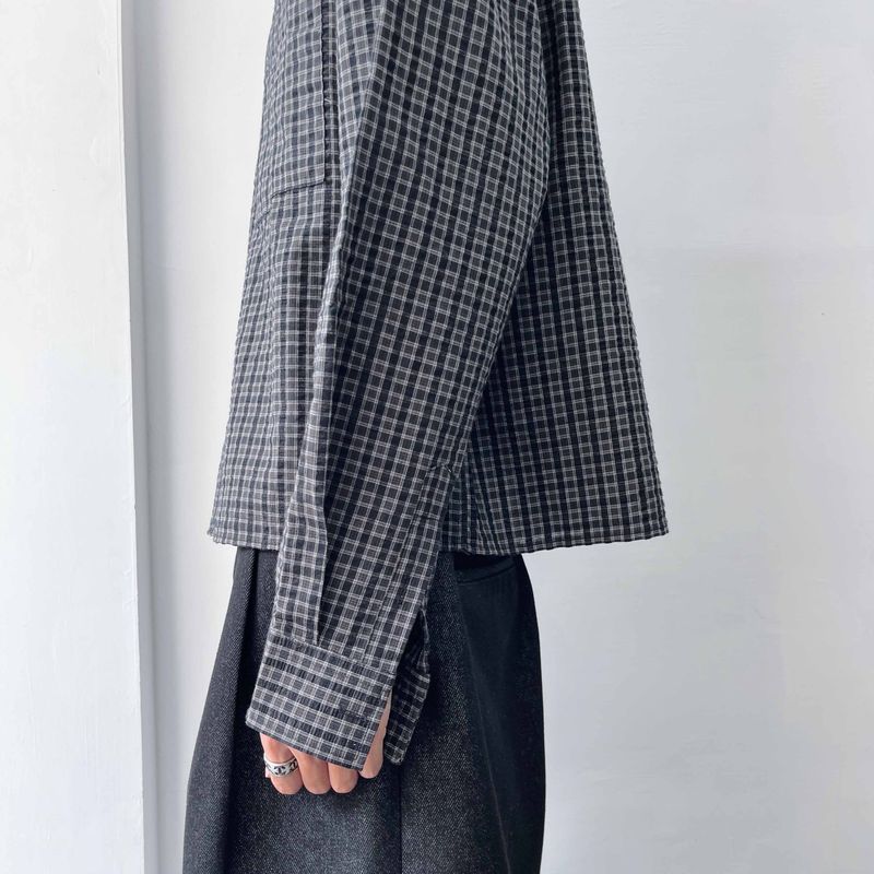 Relaxed Pocketless Check Shirt