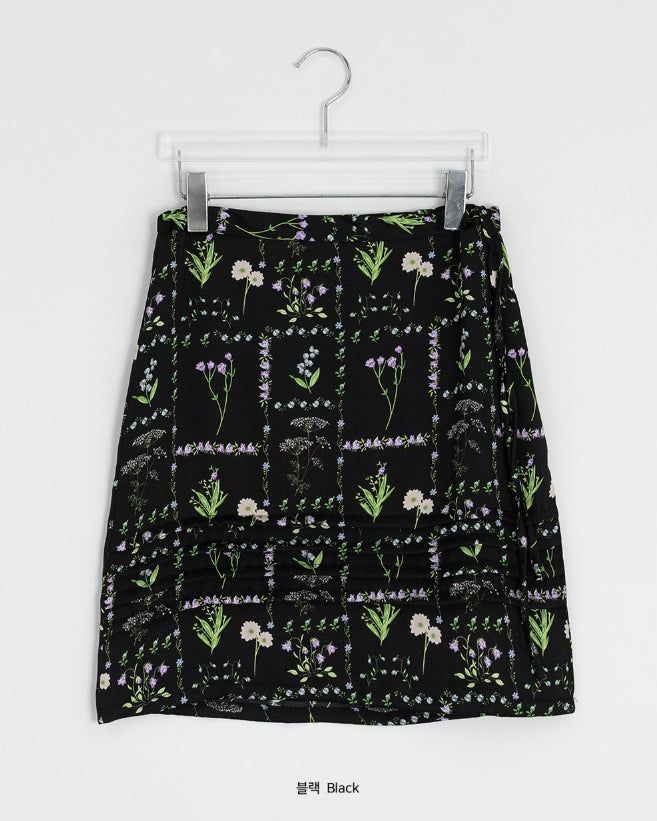 Hashita Flower Chiffon Mini Skirt
