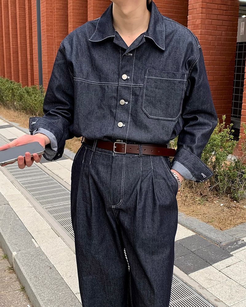 COZINESS（コジネス）の「GL Stitch Jean Shirt Jacket (2 colors)（Jackets/Outerwear）」