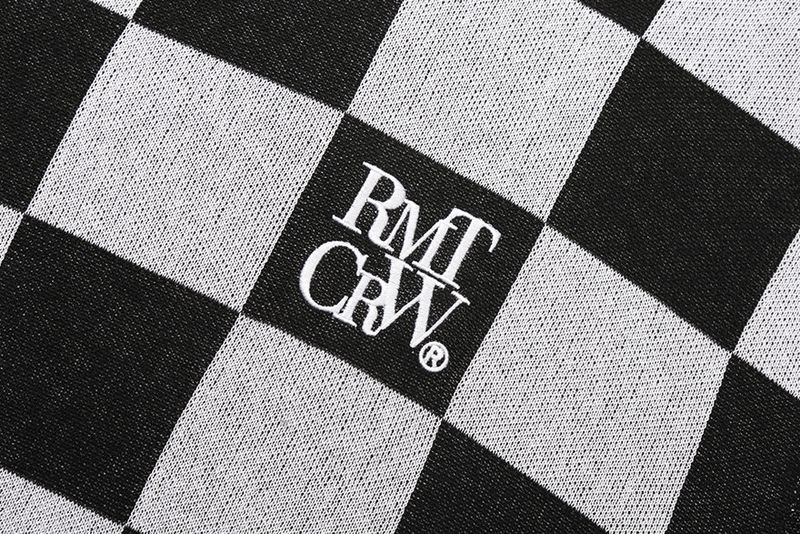 CHECKER BOARD KNIT TOP_BLACK