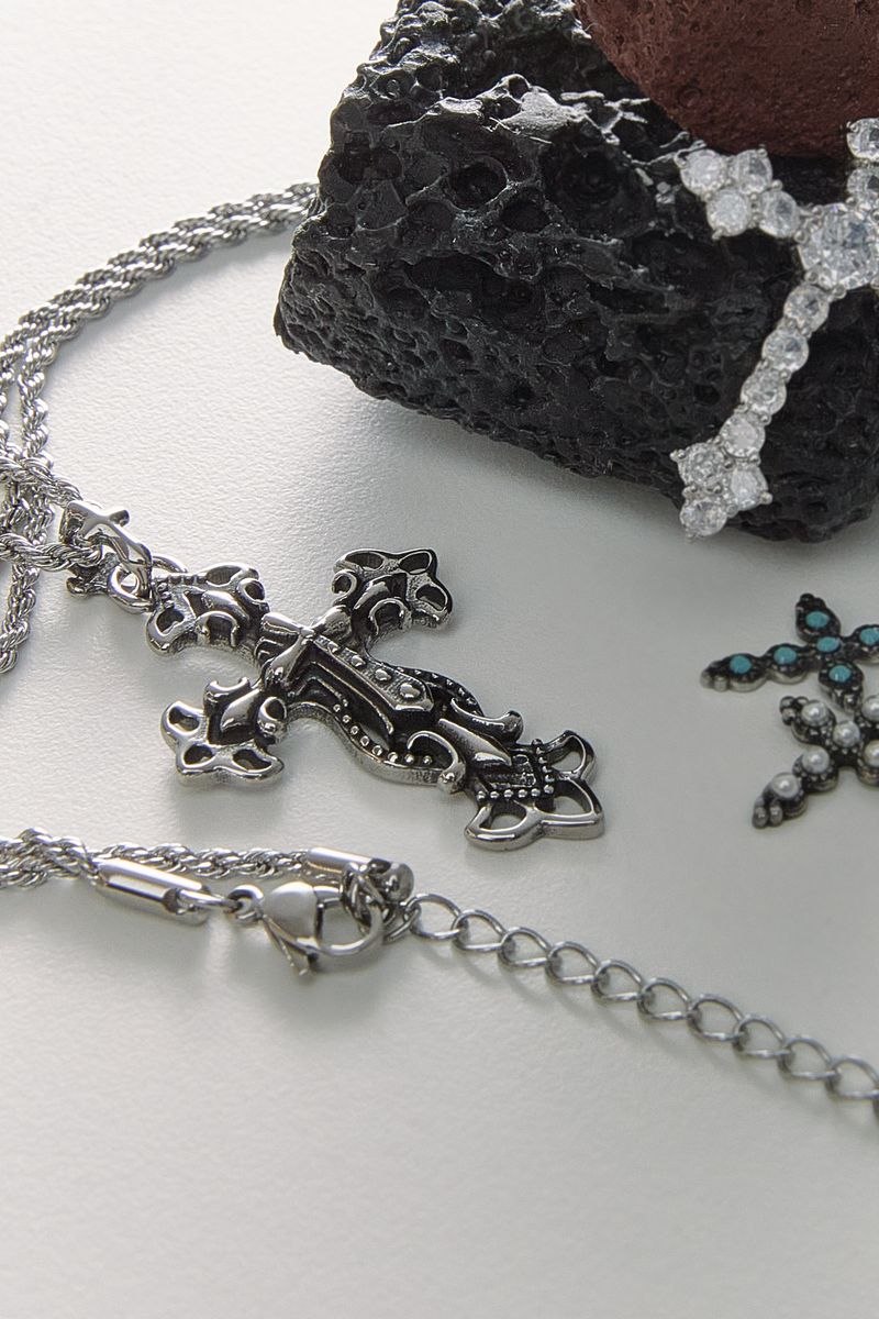 P:ReinSein（レインセイン）の「[Rope chain] ヴィンテージ オイルペインティング クロス ネックレス（アクセサリー）」