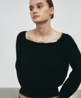 NICK&NICOLE(ニック&ニコール)の「ANGORA PULLOVER KNIT_BLACK(Tops)」