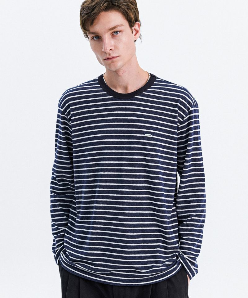 TRIP LE SENS（トリプルセンス）の「SURFER STRIPE LONG SLEEVE_NAVY（Tops）」
