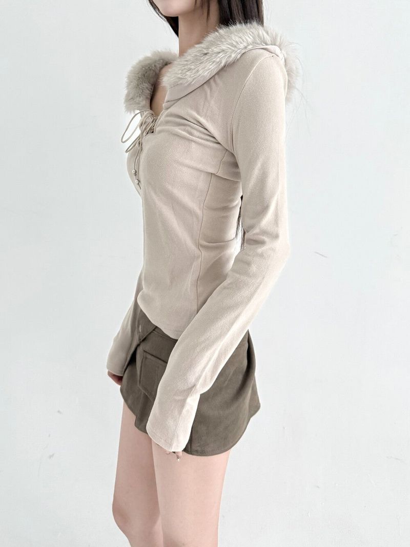 1548. Fur rope T (2color)