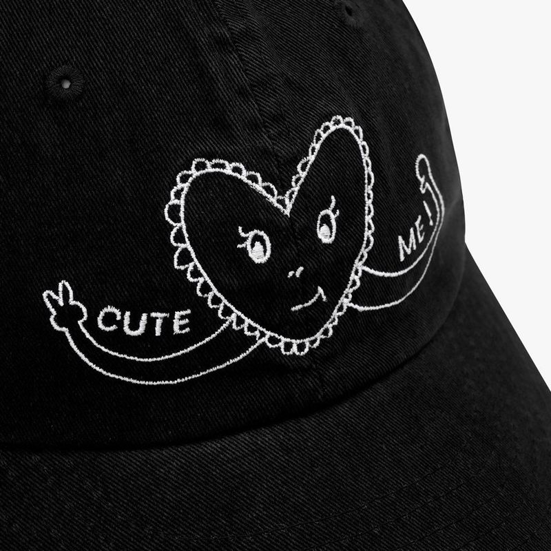Cute heart cap _black