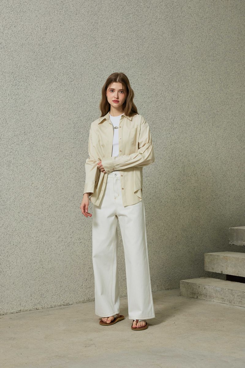 BRIGHT OVERSIZED SHIRT / BEIGE