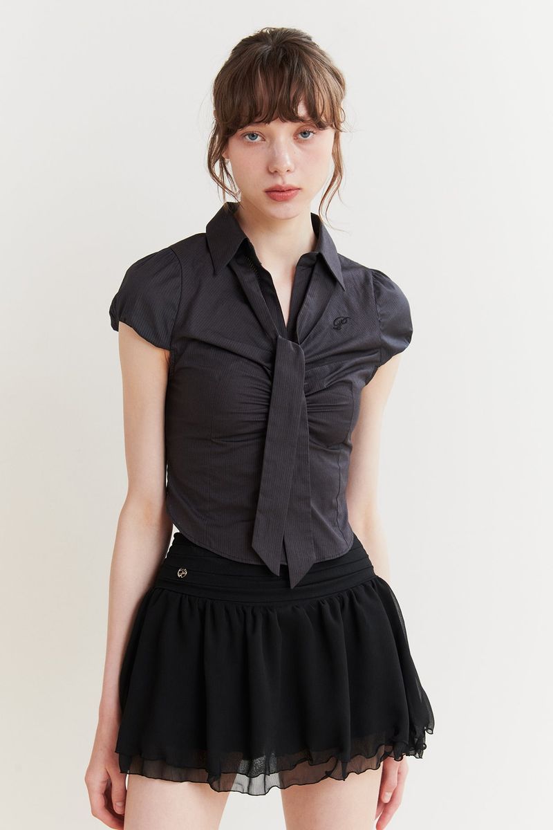 JADE SCARF SHIRT charcoal