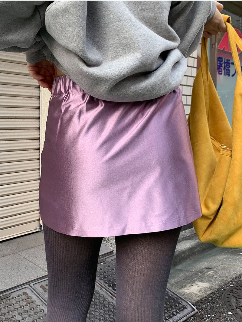 SATIN PEARL MINI SKIRT (3C)