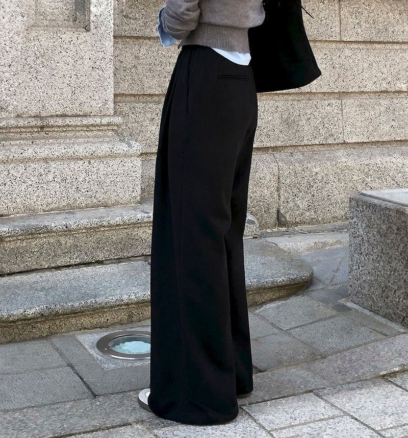 [BELLIDE MADE] DOUBLE-SIDED FLEECE DOUBLE PINTACK WIDE PANTS