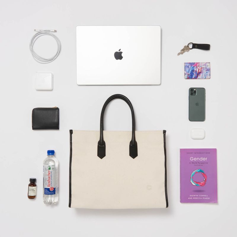 Apple Leather&OrganicCotton Tote bag