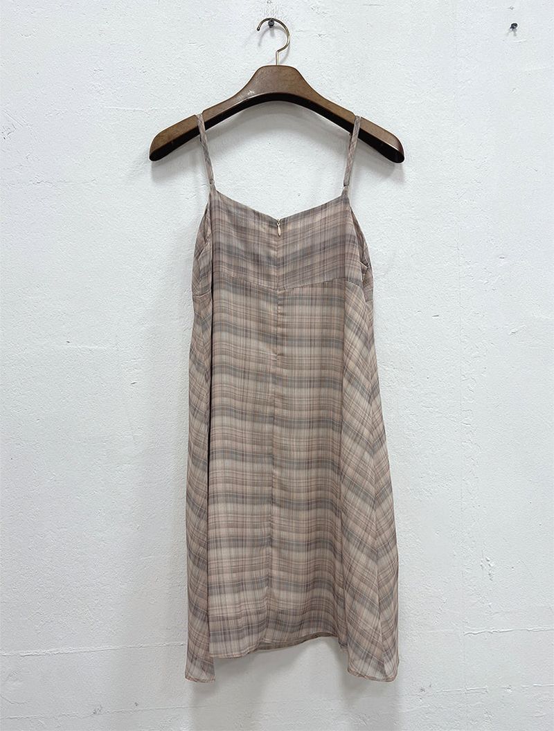 MAUVE CHECK MINI DRESS (3C)