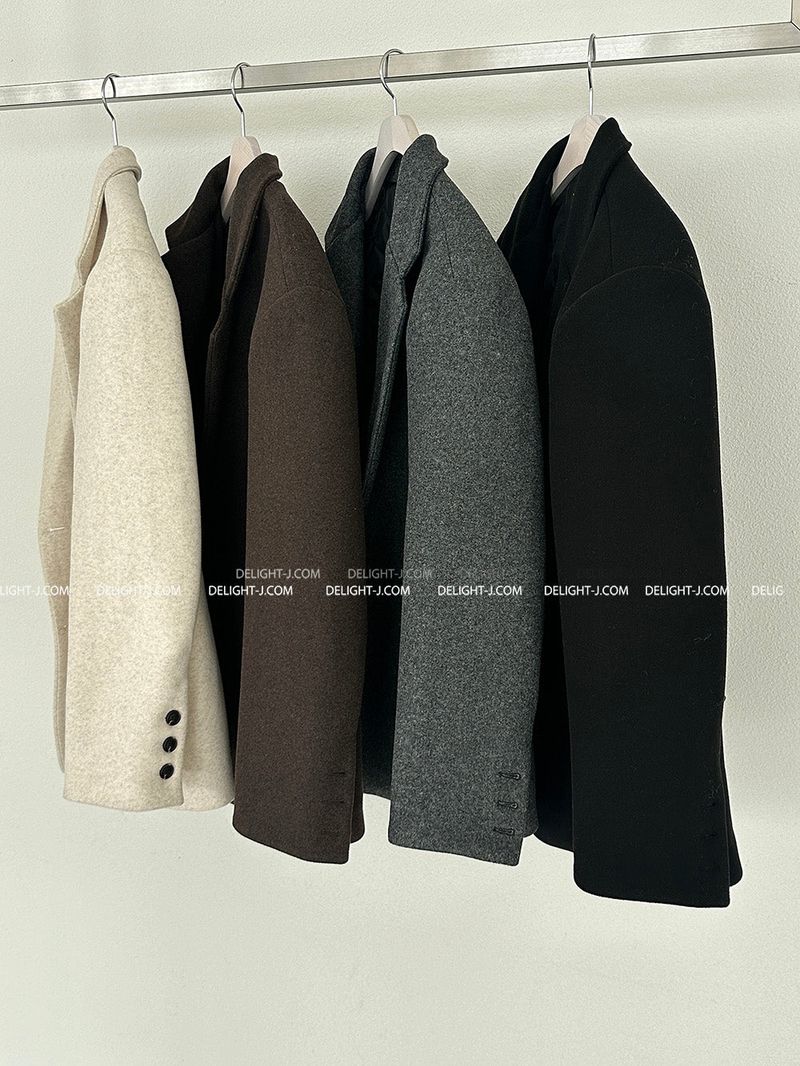 Boxy Oversized Fit Quilted Wool Jacket