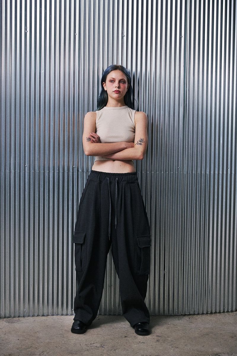H-T CARGO BALLOON SWEAT PANTS (Charcoal)