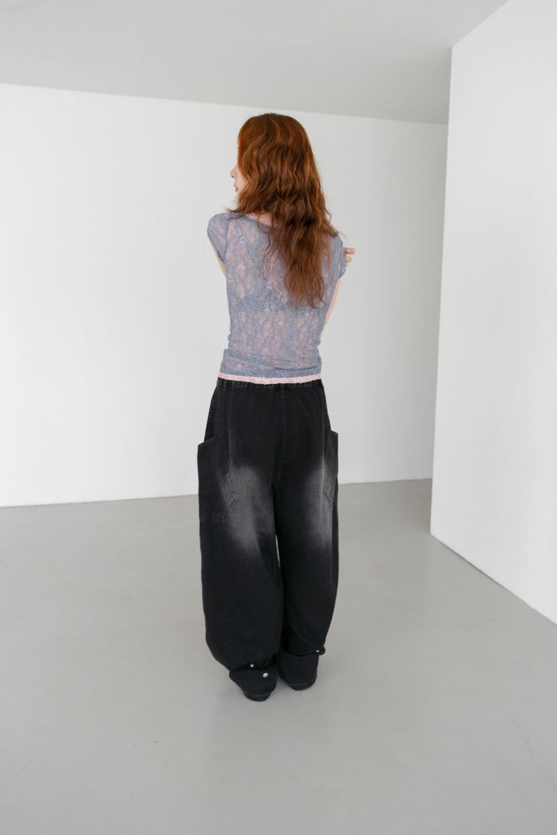 snap point banding denim pants(2colors)