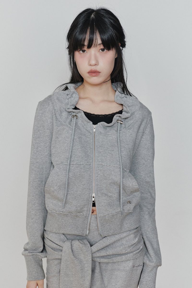 BLOOM ZIP-UP JACKET melange grey