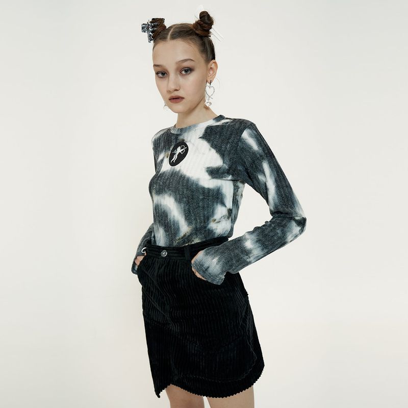 Tie-dye Cupid Knit [Black&White]