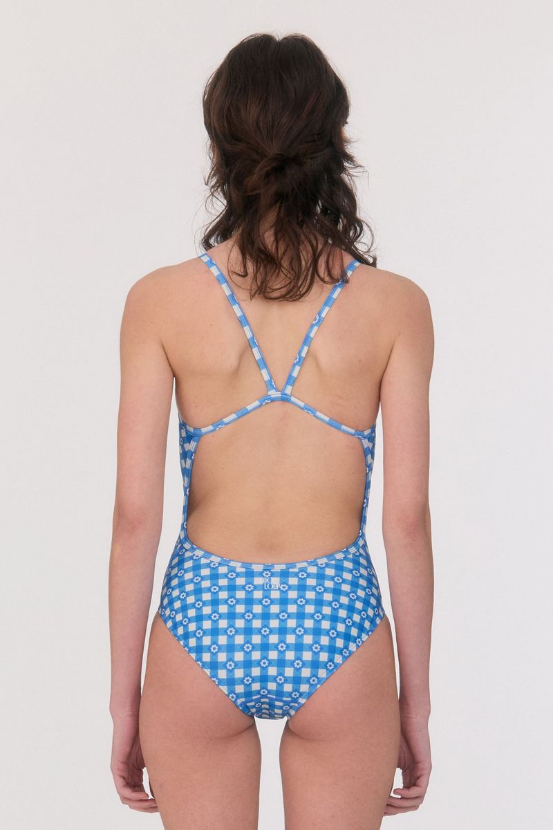 [Gingham Cottage_blue] One Piece Swimsuit