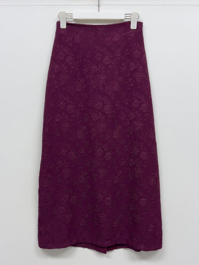Jacquard flower long skirt