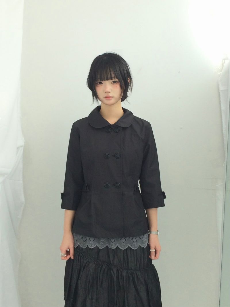 Semi-A-Line Double Button Jacket
