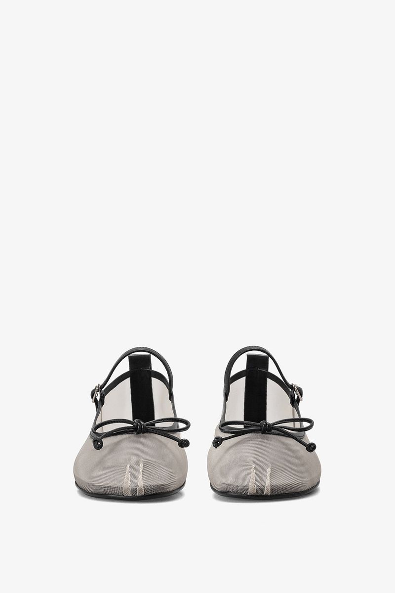 PINTUCK RIBBON FLAT IN GILDED BEIGE&BLACK