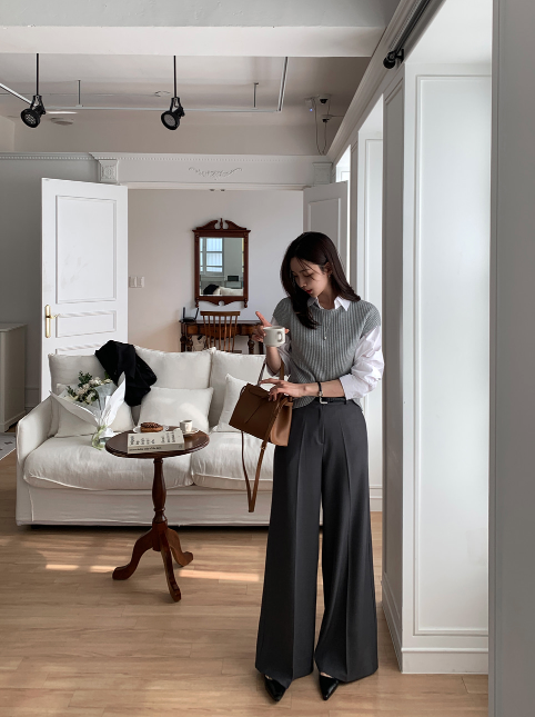 Lesen Tension Wide Slacks / 4 colors