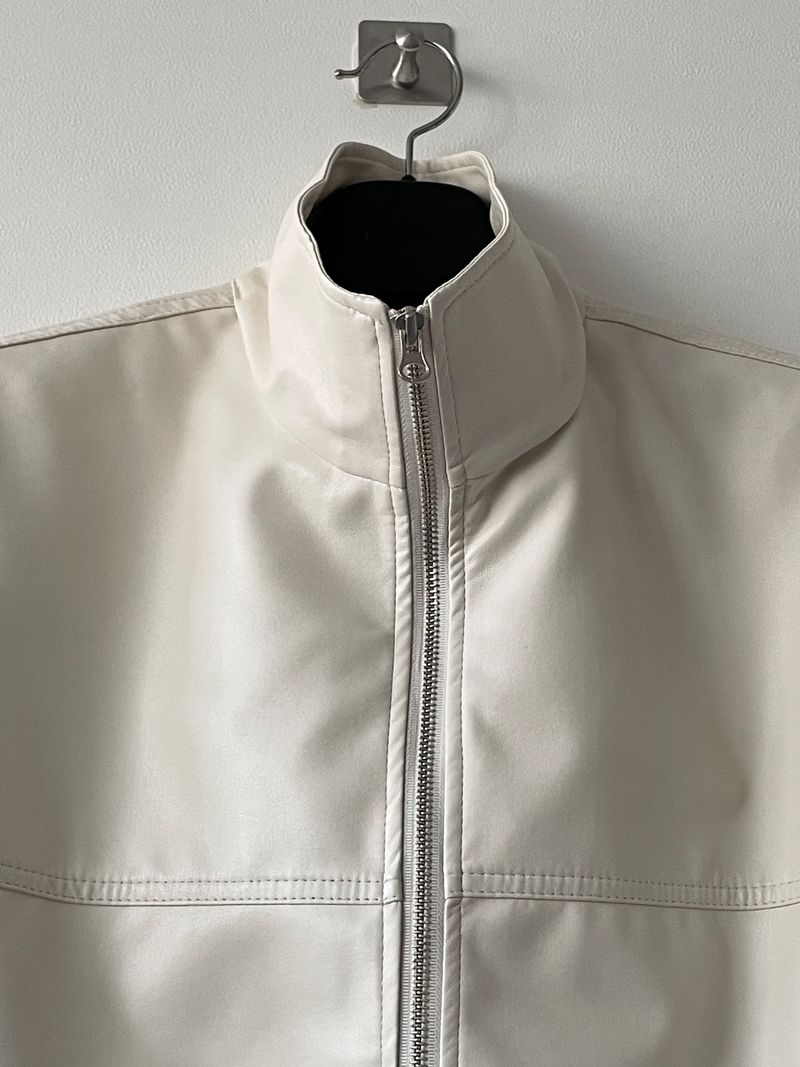 Simple leather string jacket