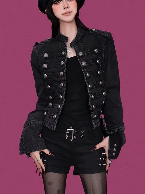 KUO（クーオ）の「グランジ ナポレオン ボタン デニム ジャケット（ジャケット/アウター）」