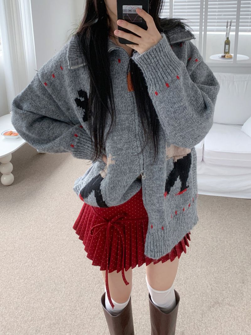Melody Dot Pleated Mini Skirt (3 colors)