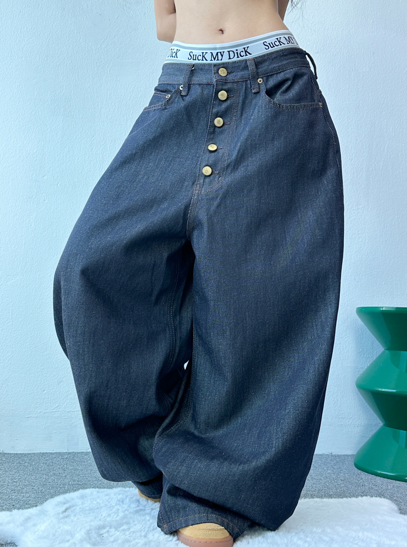5-BUTTON POINT BALLOON DENIM💙