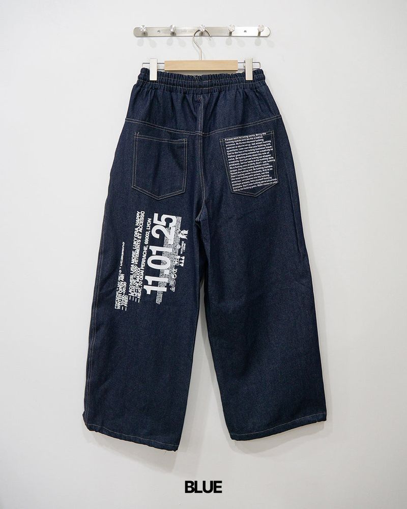 Leon Lettering Denim Pants
