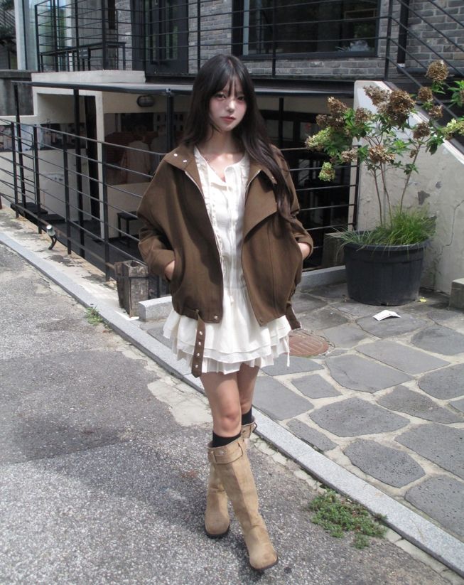 Senan Unbalance High-Neck Belted Jacket