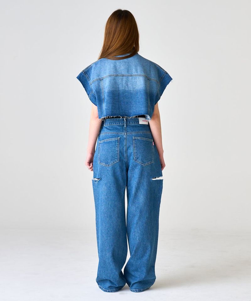 MP HALF CUTTING DENIM PANTS