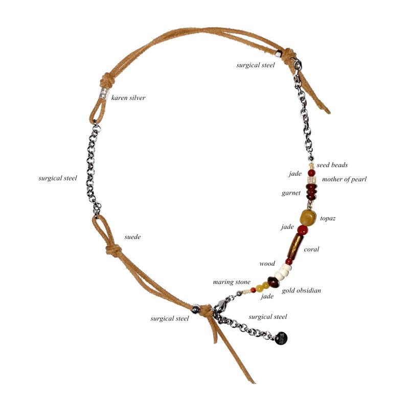 360 karen silver brown mix necklace 