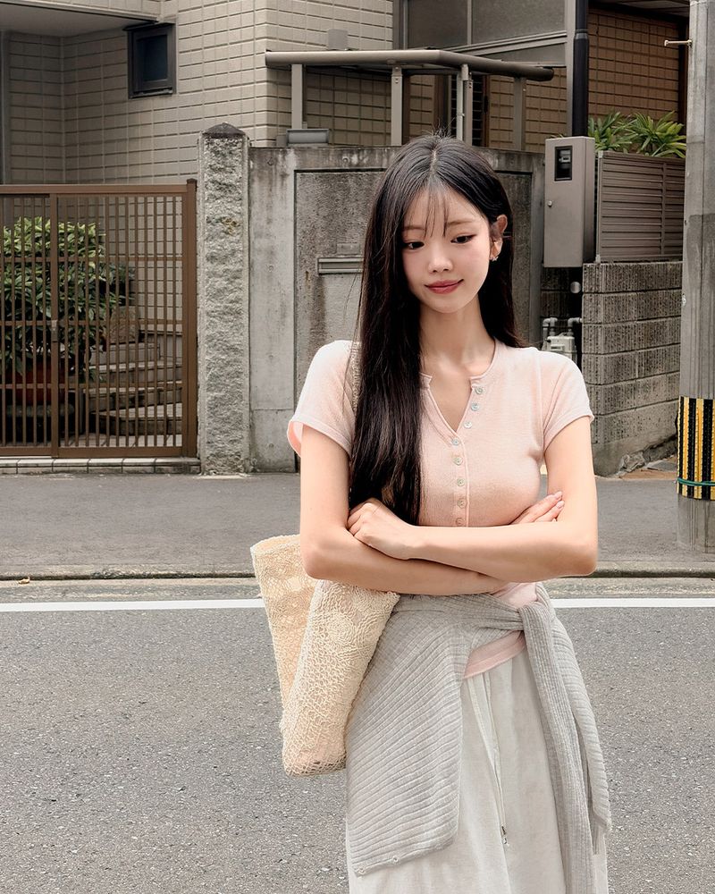 MAYBINS(メイビンス)の「Laurel henley short‑sleeve knit(Tops)」