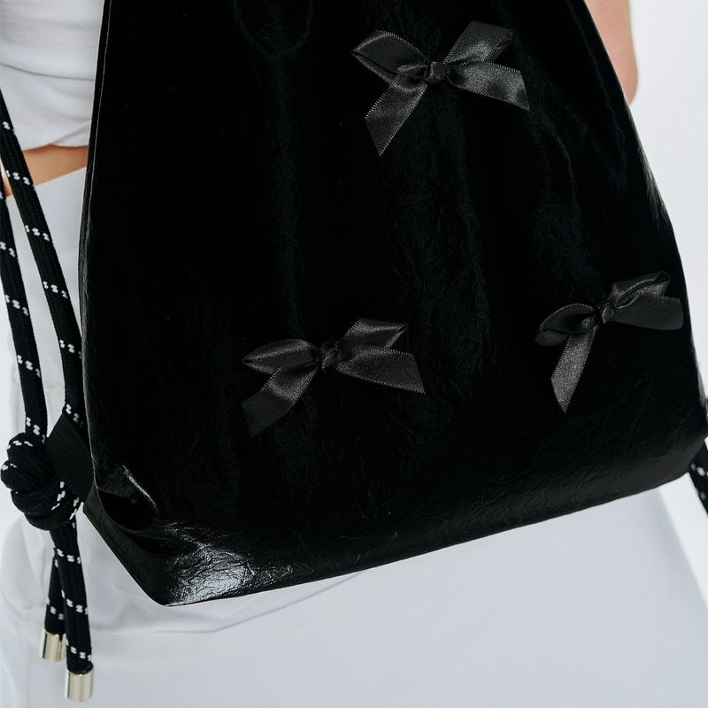 Ribbon Gym Sack [Black]