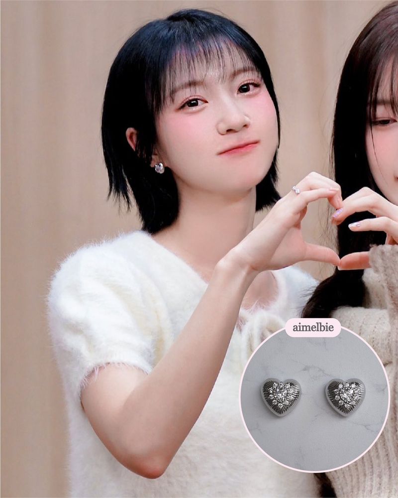 スーパーノヴァ ハート ピアス - シルバーカラー