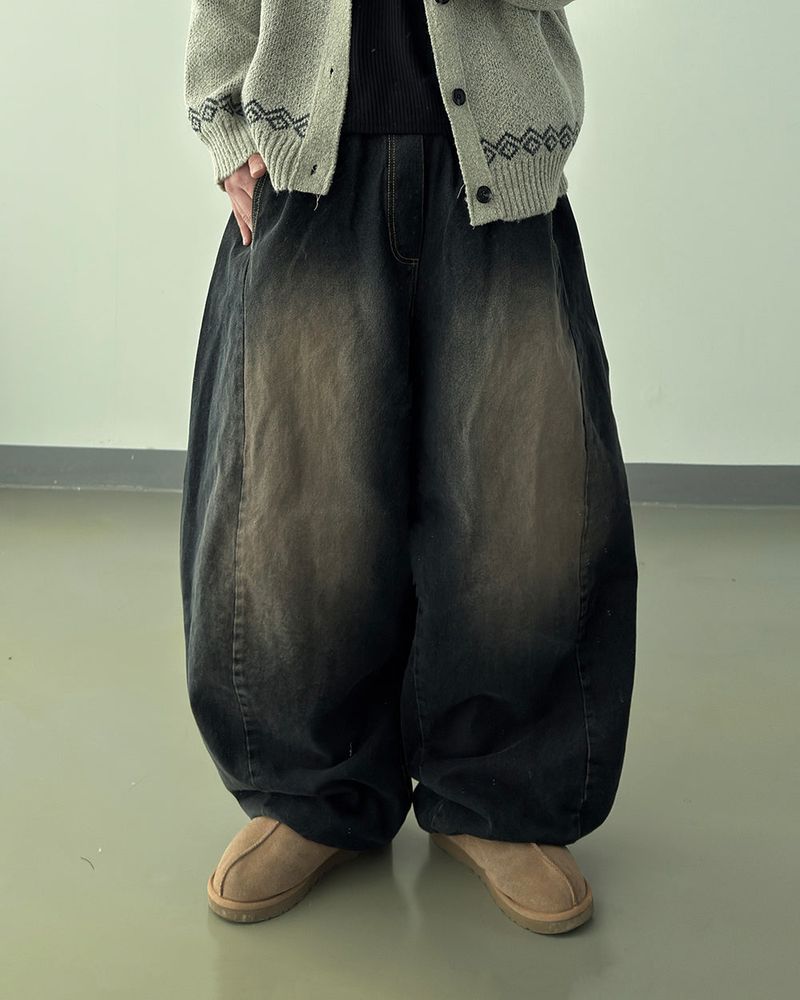 Blon brown teen balloon denim