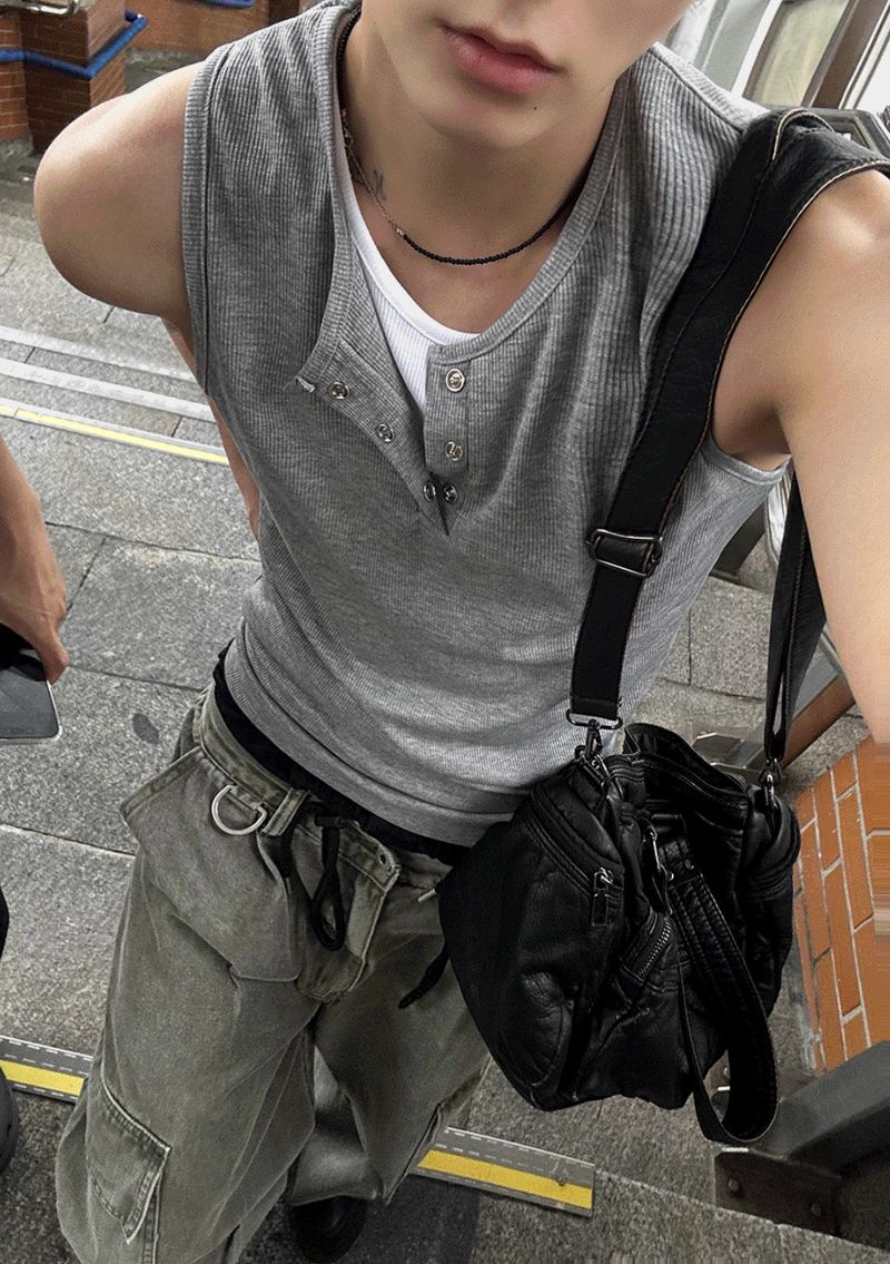 Pinter Aesthetic Raw Denim Keyring Cargo Pants