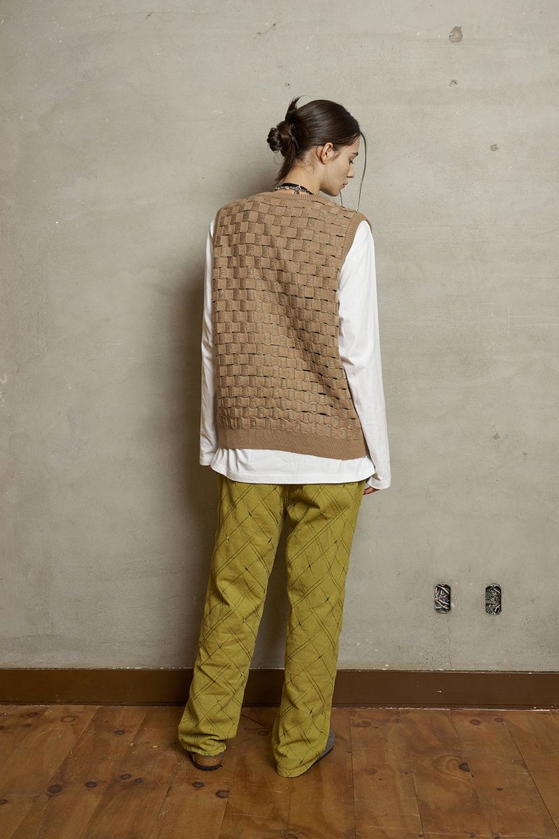 ROPE CHECKER KNIT VEST