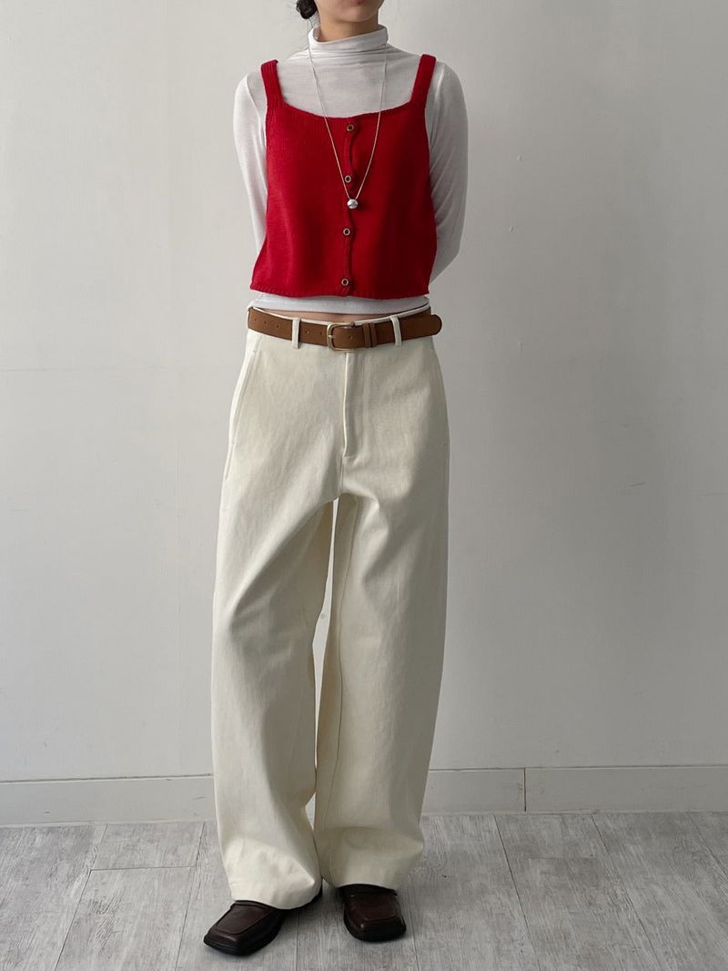 Wood Square Neck Knit Bustier